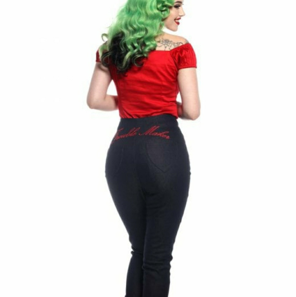 Collectif Tara Trouble Maker Jeans size UK 16 NWT